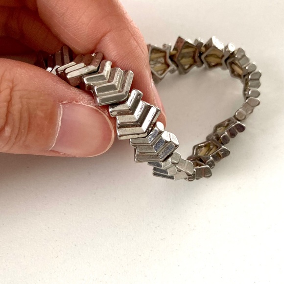 Chevron Stretch Bracelet - Silver - Picture 2 of 5